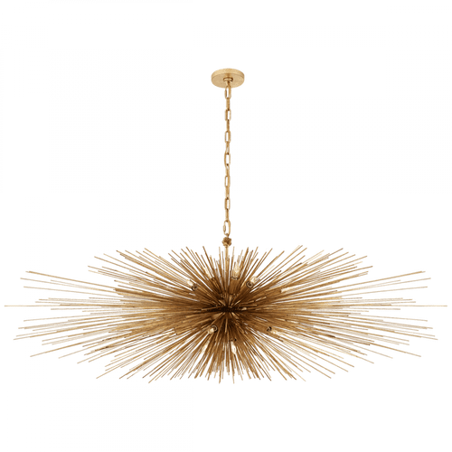 Visual Comfort & Co. Signature Collection Strada Linear Chandelier, 16-Light, Gild, 60"W (KW 5182G CLX3C) 