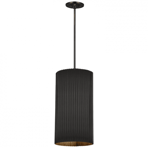 Visual Comfort & Co. Signature Collection Rivers Medium Fluted Pendant, 2-Light, Bronze, Over All Height 55.5" (S 5116BZ CU49W) 
