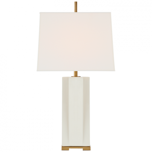 Niki Table Lamp, 1-Light, Ivory, Linen Rectangle Shade, 26"H (TOB 3681IVO-L CPZQE)