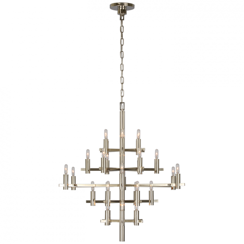 Sonnet Medium Chandelier, 30-Light, Polished Nickel, 32"W (CHC 5630PN CU4AT)