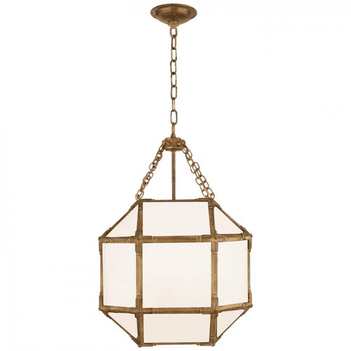 Visual Comfort & Co. Signature Collection Morris Pendant, 3-Light, Gilded Iron, White Glass, 13.5"W (SK 5008GI-WG CPZR4) 