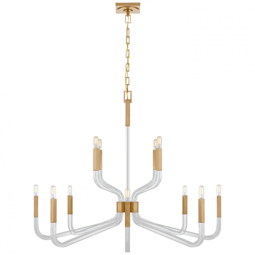 Visual Comfort & Co. Signature Collection Reagan Grande Two Tier Chandelier, 12-Light, Antique-Burnished Brass, 44.75"W (CHC 5904AB/CG CTXH4) 