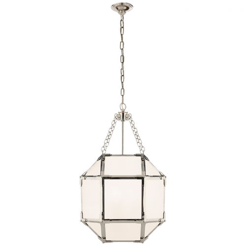 Morris Pendant, 3-Light, Polished Nickel, White Glass, 13.5"W (SK 5008PN-WG CPZR5)