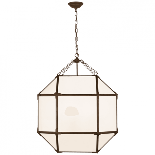 Visual Comfort & Co. Signature Collection Morris Pendant, 3-Light, Antique Zinc, White Glass, 23.25"W (SK 5010AZ-WG CPZR9) 