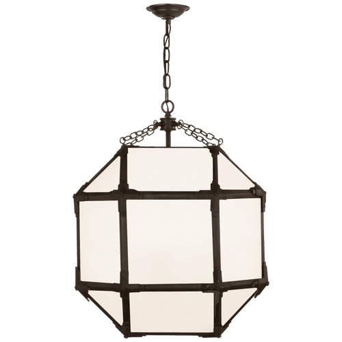 Visual Comfort & Co. Signature Collection Morris Lantern Pendant, 3-Light, Antique Zinc, White Glass, 18.5"W (SK 5009AZ-WG CPZR6) 