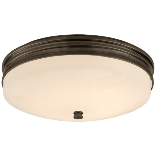 Visual Comfort & Co. Signature Collection Launceton Flush Mount, LED, Bronze, White Glass, 12.75"W (CHC 4601BZ-WG CPZRR) 