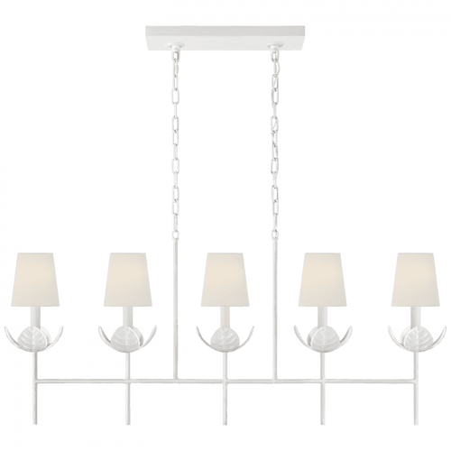 Visual Comfort & Co. Signature Collection Illana Linear Chandelier, 5-Light, Plaster White, 50.5"W (JN 5630PW-L CTXJJ) 