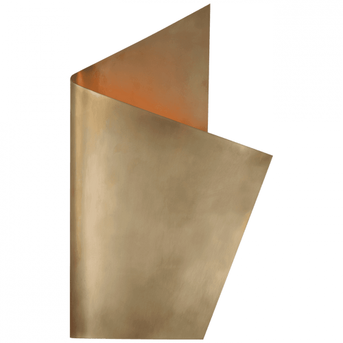 Visual Comfort & Co. Signature Collection Piel Right Wrapped Wall Sconce, 1-Light, LED, Antique-Burnished Brass, 19"H (KW 2633AB CU2D2) 