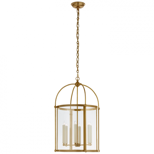 Riverside Lantern Pendant, 6-Light, Antique Burnished Brass, Clear Glass, 19"W (CHC 3451AB-CG CPZT4)