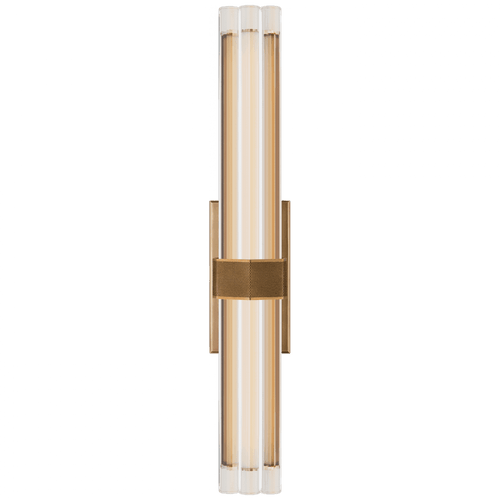 Visual Comfort & Co. Signature Collection Fascio Wall Sconce, LED, Hand-Rubbed Antique Brass, Crystal, 24"H (LR 2910HAB-CG CPZTM) 