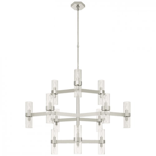 Visual Comfort & Co. Signature Collection Margita Chandelier, 24-Light, Polished Nickel, 44.5"W (ARN 5272PN-CG CLY4F) 