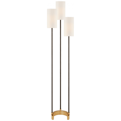 Visual Comfort & Co. Signature Collection Aimee Floor Lamp, 3-Light, Bronze, Hand-Rubbed Antique Brass, Linen Shade, 67.75"H (SK 1550BZ/HAB-L CTXJX) 