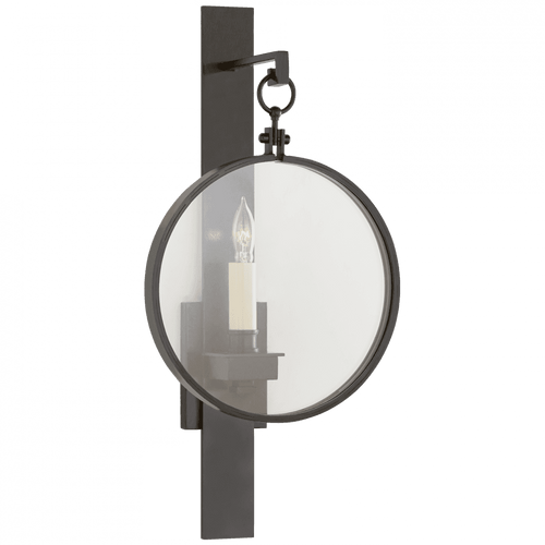 Visual Comfort & Co. Signature Collection Alice Wall Sconce, 1-Light, Aged Iron, Clear Glass, 17"H (SK 2001AI CTXJZ) 