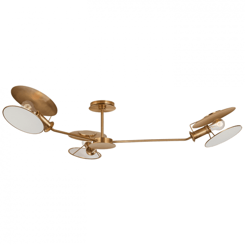 Visual Comfort & Co. Signature Collection Osiris Semi-Flush Mount, 3-Light, Hand-Rubbed Antique Brass, 47"W (TOB 4291HAB-L CLZ2D) 