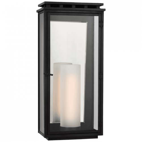 Visual Comfort & Co. Signature Collection Cheshire 3/4 Outdoor Wall Lantern, 1-Light, Aged Iron, Clear Glass, 23.75"H (CHO 2606AI-CG CQ1NW) 