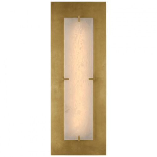 Visual Comfort & Co. Signature Collection Dominica Large Rectangle Sconce, 1-Light, Gild, Alabaster, 27.5"H (ARN 2923G/ALB CU4DH) 
