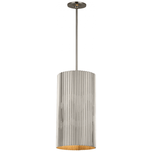 Visual Comfort & Co. Signature Collection Rivers Medium Fluted Pendant, 2-Light, Polished Nickel, Over All Height 55.5" (S 5116PN CU2DZ) 