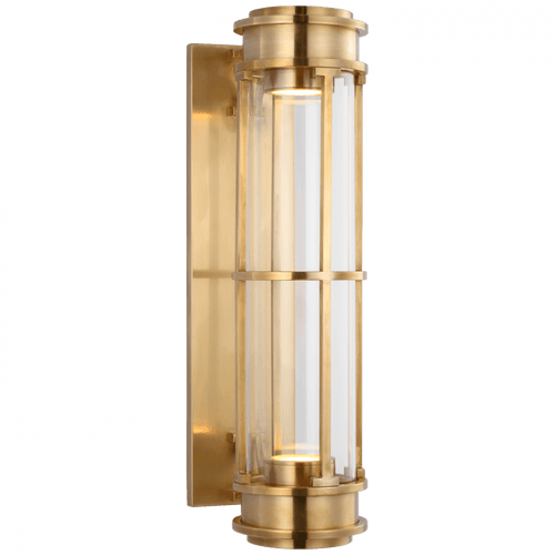 Visual Comfort & Co. Signature Collection Gracie Wall Sconce, LED, Antique Burnished Brass, Clear Glass, 18.75"H (CHD 2486AB-CG CU4D3) 