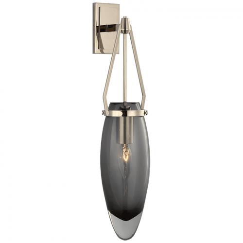 Visual Comfort & Co. Signature Collection Myla Medium Bracketed Wall Sconce, 1-Light, Polished Nickel, 19.25"H (CHD 2420PN-SMG CU2FC) 