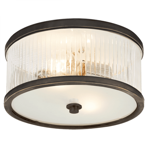 Visual Comfort & Co. Signature Collection Randolph Flush Mount, 2-Light, Bronze, Frosted Glass, 11.25"W (AH 4200BZ-FG 2FV79) 