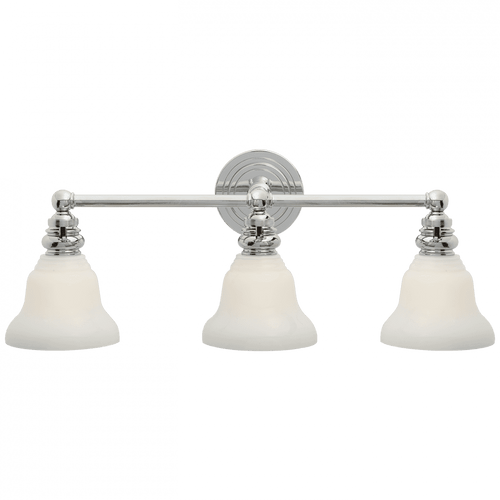 Visual Comfort & Co. Signature Collection Boston Wall Sconce, 3-Light, Chrome, White Glass Desk Shade, 9"H (SL 2933CH/SLEG-WG 28VUG) 