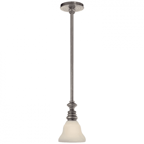 Visual Comfort & Co. Signature Collection Boston Pendant, 1-Light, Antique Nickel, White Glass Desk Shade, 5.75"W (SL 5125AN/SLEG-WG 28XTM) 
