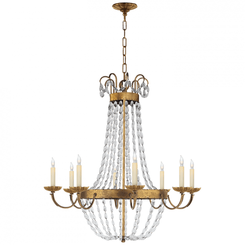 Visual Comfort & Co. Signature Collection Paris Flea Market Chandelier, 8-Light, Gilded Iron, 32"W (CHC 1408GI-SG 2FU7K) 