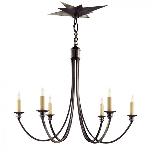 Visual Comfort & Co. Signature Collection Venetian Chandelier, 6-Light, Bronze, 27"W (SC 5001BZ 28QXN) 