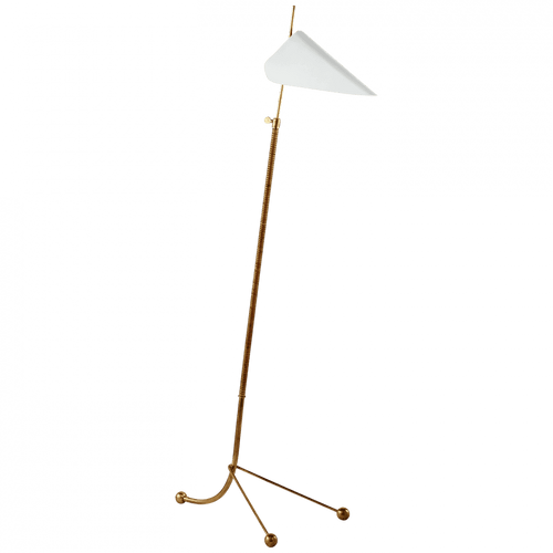 Visual Comfort & Co. Signature Collection Moresby Floor Lamp, 1-Light, Plaster White, White Shade, 56"H (ARN 1014HAB-WHT 2K2QN) 