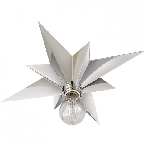 Visual Comfort & Co. Signature Collection Star Flush Mount, 1-Light, Polished Nickel, 14.5"W (SC 4000PN 2JVW3) 