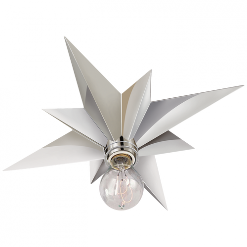 Star Flush Mount, 1-Light, Polished Nickel, 14.5"W (SC 4000PN 2JVW3)