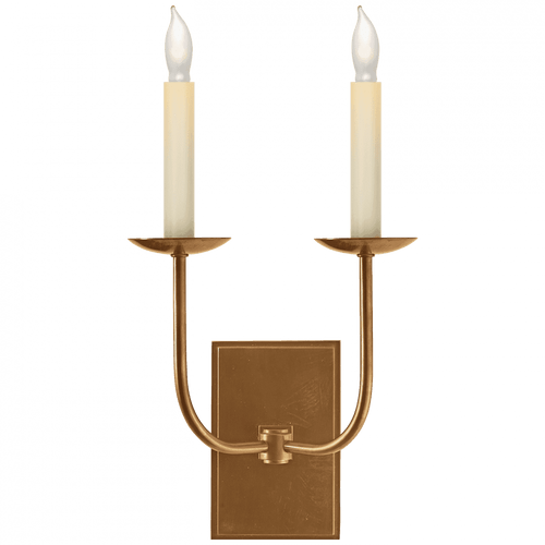 Visual Comfort & Co. Signature Collection TT Wall Sconce, 2-Light, Hand-Rubbed Antique Brass, 18"H (SL 2861HAB 28UVT) 