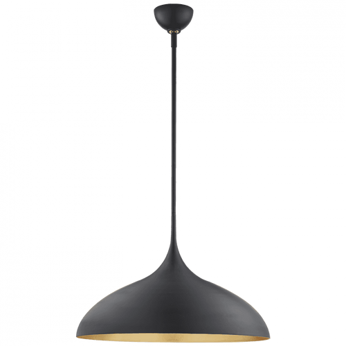 Visual Comfort & Co. Signature Collection Agnes Pendant, 1-Light, Matte Black, 21"W (ARN 5352MBK 2N4CX) 