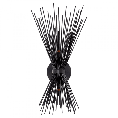 Visual Comfort & Co. Signature Collection Strada Wall Sconce, 2-Light, Aged Iron, 19.5"H (KW 2070AI 2R422) 