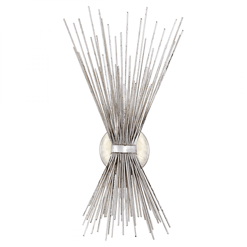 Visual Comfort & Co. Signature Collection Strada Wall Sconce, 2-Light, Burnished Silver Leaf, 19.5"H (KW 2070BSL 2R423) 