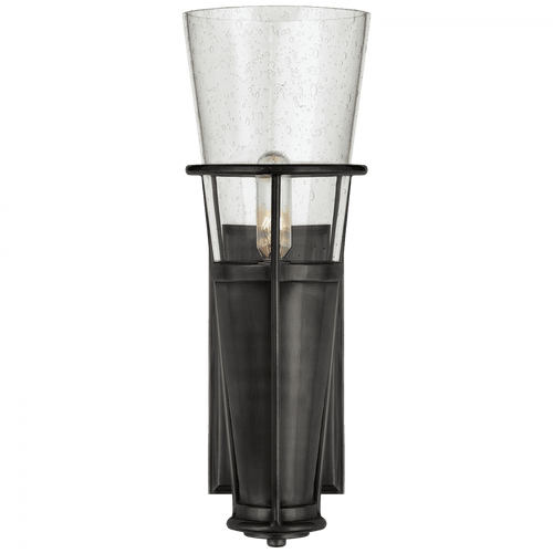 Visual Comfort & Co. Signature Collection Robinson Bathroom Wall Sconce, 1-Light, Bronze, Seeded Glass, 11.25"H (TOB 2751BZ-SG 2V4RK) 