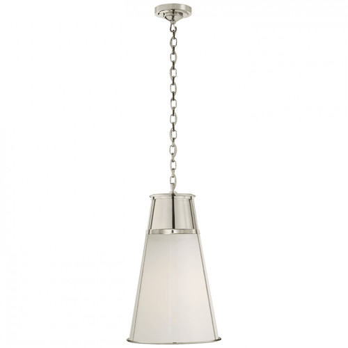 Visual Comfort & Co. Signature Collection Robinson Pendant, 1-Light, Polished Nickel, White Glass, 11.75"W (TOB 5753PN-WG 2V5PK) 
