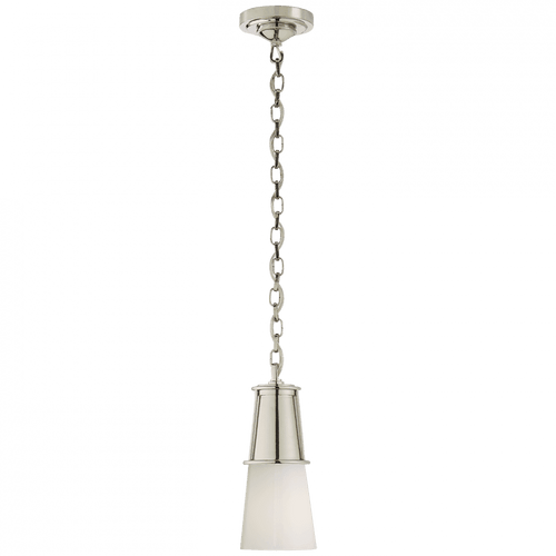 Visual Comfort & Co. Signature Collection Robinson Pendant, 1-Light, Polished Nickel, White Glass, 4.75"W (TOB 5751PN-WG 2V4TW) 