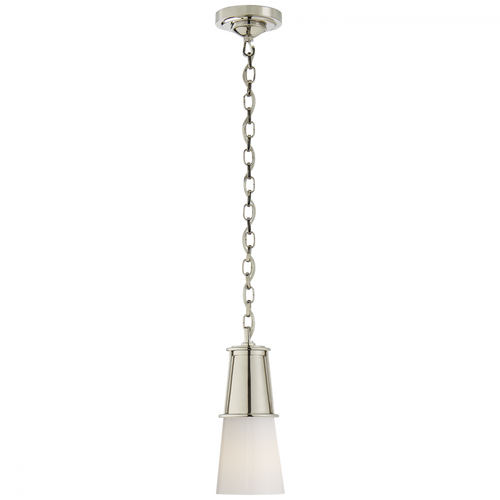 Robinson Pendant, 1-Light, Polished Nickel, White Glass, 4.75"W (TOB 5751PN-WG 2V4TW)