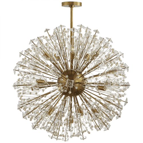 Visual Comfort & Co. Signature Collection Dickinson Chandelier, 21-Light, Soft Brass, 32"W (KS 5006SB-CG 2V2V8) 