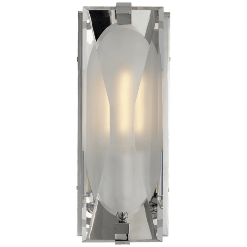 Visual Comfort & Co. Signature Collection Castle Peak Bathroom Wall Sconce, 1-Light, Polished Nickel, Clear Textured Glass, 12.5"H (KS 2060PN-CG 2V2TX) 