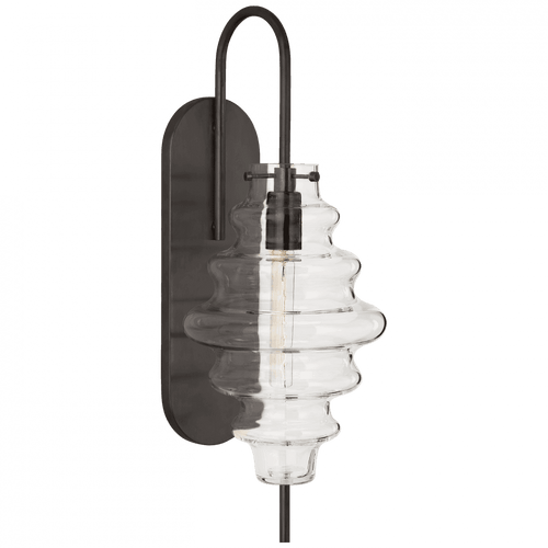 Visual Comfort & Co. Signature Collection Tableau Wall Sconce, 1-Light, Bronze, Clear Glass, 17.5"H (KW 2270BZ-CG CHVG3) 