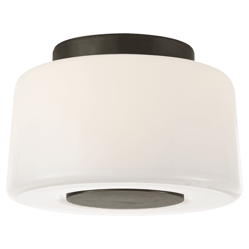 Visual Comfort & Co. Signature Collection Acme Flush Mount, 3-Light, Bronze, White Glass, 9"W (BBL 4105BZ-WG CHUG6) 