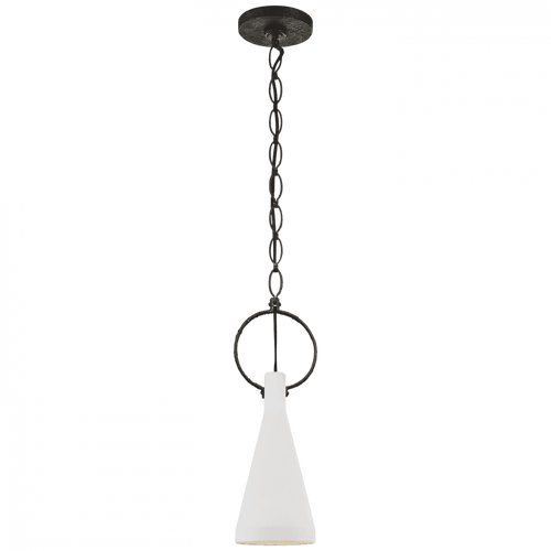 Visual Comfort & Co. Signature Collection Limoges Pendant, 1-Light, Natural Rusted Iron, Plaster White Shade, 6.75"W (SK 5360NR-PW CHXDH) 