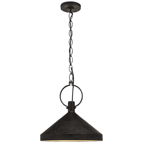 Visual Comfort & Co. Signature Collection Limoges Pendant, 1-Light, Natural Rusted Iron, Aged Iron Shade, 16.5"W (SK 5363NR-AI CHXDL) 