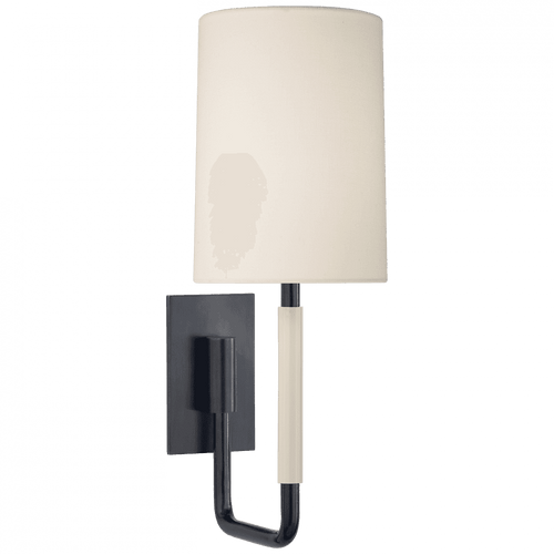 Visual Comfort & Co. Signature Collection Clout Wall Sconce, 1-Light, Bronze, Linen Shade, 15"H (BBL 2132BZ-L CHZD8) 