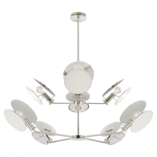 Visual Comfort & Co. Signature Collection Osiris Reflector Chandelier, 8-Light, Polished Nickel, 54"W (TOB 5290PN-L CHYE2) 