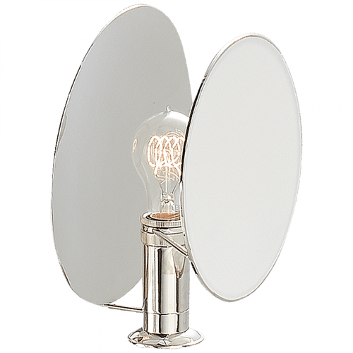 Visual Comfort & Co. Signature Collection Osiris Reflector Wall Sconce, 1-Light, Polished Nickel, Linen Shade, 10.25"H (TOB 2290PN-L CHYDZ) 