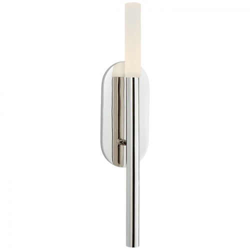 Visual Comfort & Co. Signature Collection Rousseau Bathroom Wall Sconce, LED, Polished Nickel, Etched Crystal, 20"H (KW 2281PN-EC CLW64) 