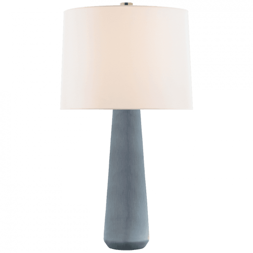 Visual Comfort & Co. Signature Collection Athens Table Lamp, 1-Light, Polar Blue Crackle, Linen Shade, 32.5"H (BBL 3901PBC-L CLX5X) 